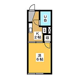 フレグランス76 1Kの間取図画像