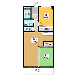 ニュー那加サンプラザ 2LDKの間取図画像