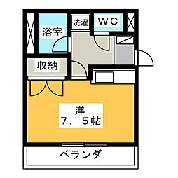 オーツゥ 1Kの間取図画像