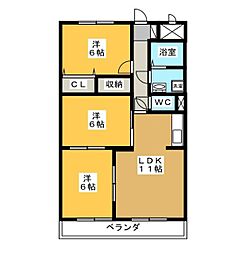 クレスト21南館 3LDKの間取図画像