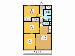 クレスト21南館 3LDKの間取図画像