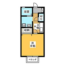 メゾン・ド・R2 1Kの間取図画像