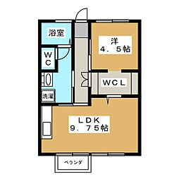 ユニメント小林1 1LDKの間取図画像