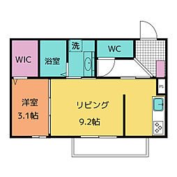リルビドソニック 1LDKの間取図画像