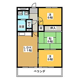 グリーンウッド金武 3LDKの間取図画像