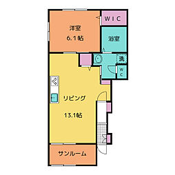 フレスクーラ 1LDKの間取図画像