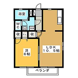 パピオンウヌマA 1LDKの間取図画像