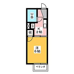 フレグランス76 1Kの間取図画像