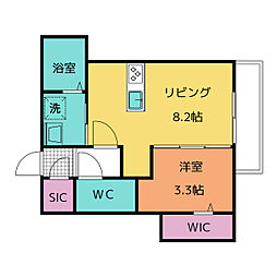 リルビドソニック 1LDKの間取図画像