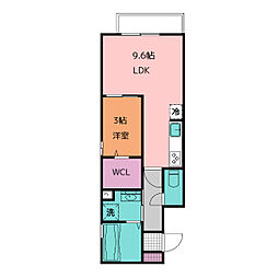 D-ROOMCiel 1LDKの間取図画像