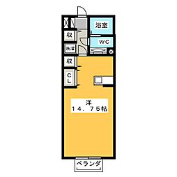 グリーンフォレストアヅミ ワンルームの間取図画像