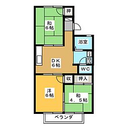 ヴィラ・ロックウェル 3DKの間取図画像