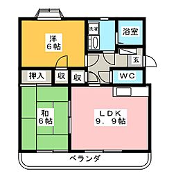 サクセス2 2LDKの間取図画像