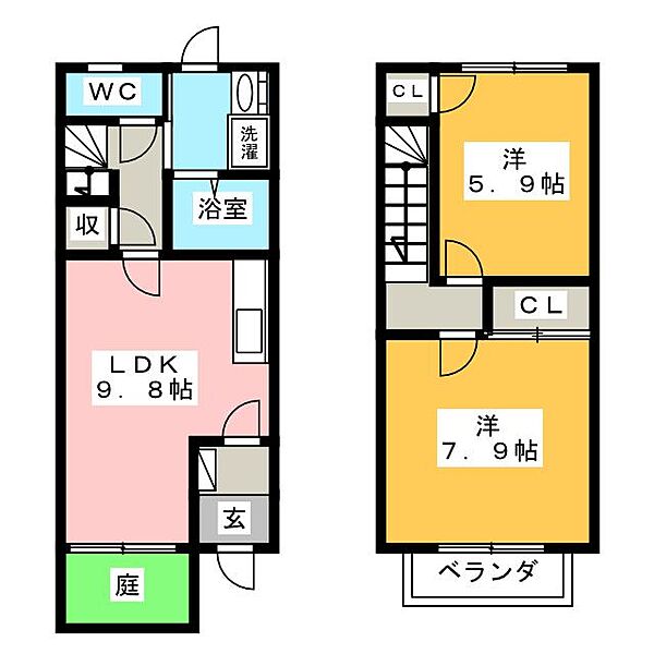 Brancheハピネス　Ｉ ｜岐阜県可児市土田(賃貸マンション2LDK・1階・59.62㎡)の写真 その2