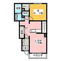 サンシャイン西浦B  ｜ 岐阜県可児市中恵土（賃貸アパート1LDK・1階・45.77㎡） その2