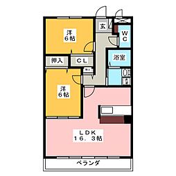 ApricotSeed 2LDKの間取図画像