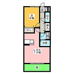 セジュール松葉 1LDKの間取図画像