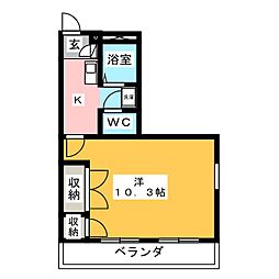 ラ・シュシュ 1Kの間取図画像