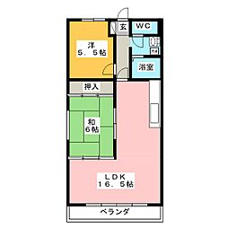 グランシード中町 2LDKの間取図画像