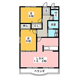 HeartfulMansionCampague 2LDKの間取図画像