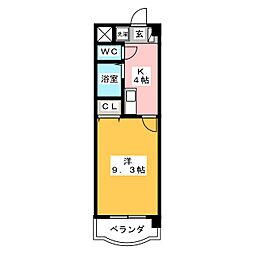 ドリームズ西可児 1Kの間取図画像