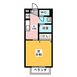 リバーサイドハイツ 1Kの間取図画像
