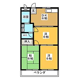 ホワイトミューズ 3DKの間取図画像
