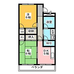TDマンションポウロウニア 2DKの間取図画像