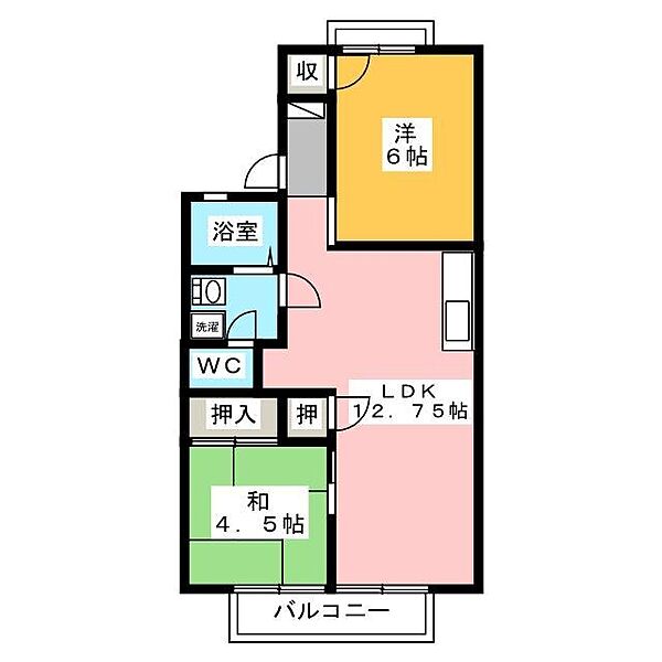 ＭＵヒルズ　Ｂ ｜岐阜県瑞穂市牛牧(賃貸アパート2LDK・2階・48.17㎡)の写真 その2