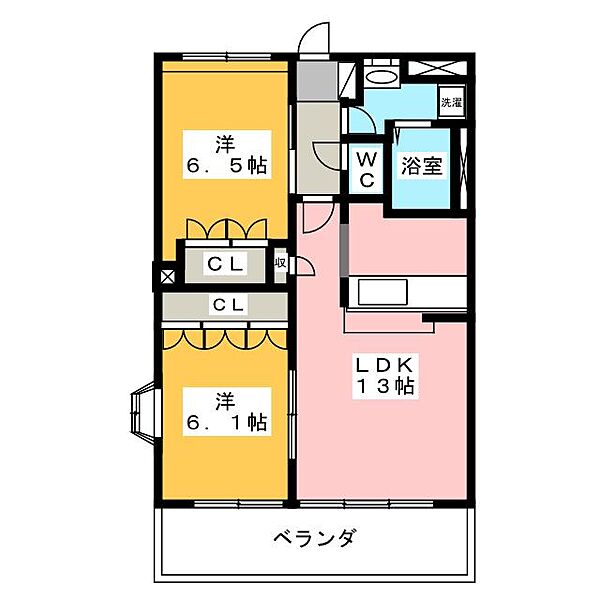 ウッドヴィレッジII ｜岐阜県本巣郡北方町柱本南２丁目(賃貸マンション2LDK・5階・57.75㎡)の写真 その2