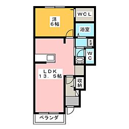 ソンリッサ　II 1階1LDKの間取り