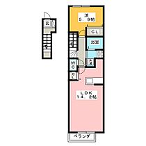 アウローラ　Ｃ  ｜ 岐阜県瑞穂市十九条（賃貸アパート1LDK・2階・49.43㎡） その2