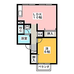 セジュール来夢90（北側） 1階1LDKの間取り