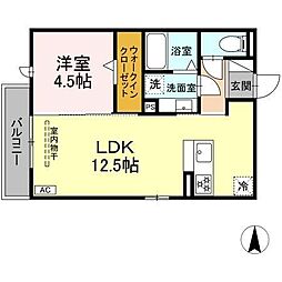Ｒｅｇｕｌｕｓ 3階1LDKの間取り