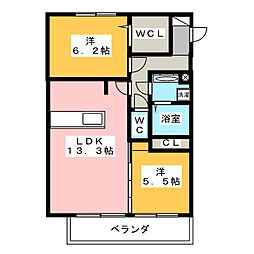 Reiwa 2階2LDKの間取り