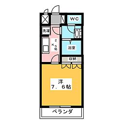 ハイツジュピター 1Kの間取図画像