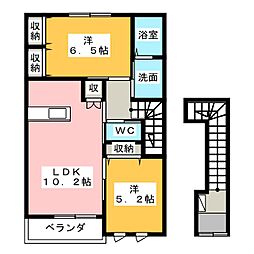 サン・セレスト 2LDKの間取図画像