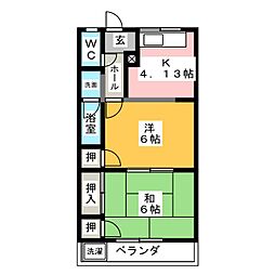 フラワーポリス咲1 2Kの間取図画像