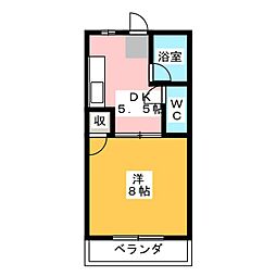 フェンリル穂積B 1DKの間取図画像