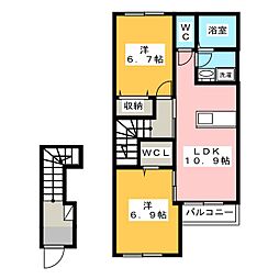 アイクレール 2LDKの間取図画像
