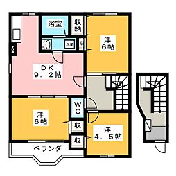 ノーヴァA 3DKの間取図画像