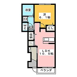 フィオーレ1 1LDKの間取図画像