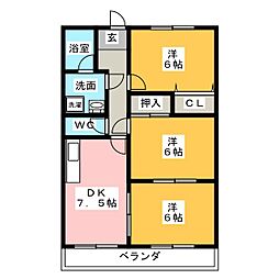 ベルメゾン 3DKの間取図画像