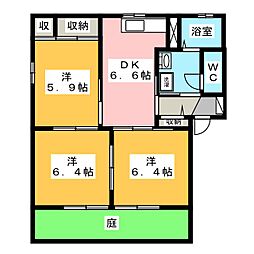ファミールD 3DKの間取図画像