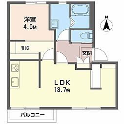 グリーンパーク棚橋A 1LDKの間取図画像