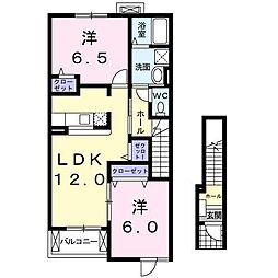 マーベラスA 2LDKの間取図画像