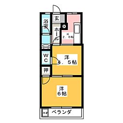 オリンピアB 2Kの間取図画像