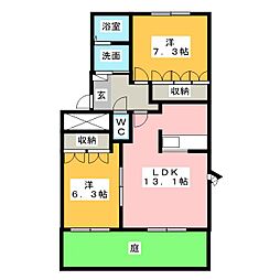 アンジェリーク 2LDKの間取図画像
