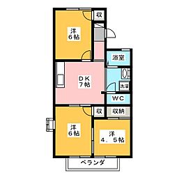 エル加藤 3DKの間取図画像
