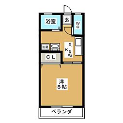 ハイツ生田 1Kの間取図画像